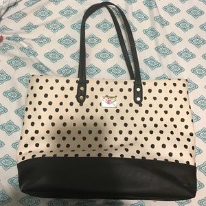 Betsy Johnson large black and white tote